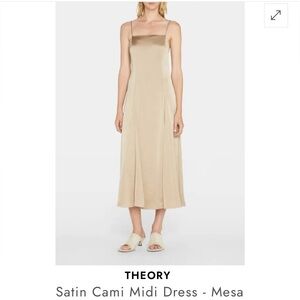 Theory Silky Satin Midi Dress